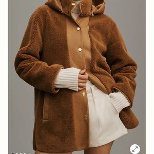 NWT By Anthropologie long Teddy Sherpa jacket